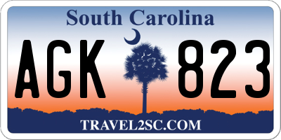 SC license plate AGK823