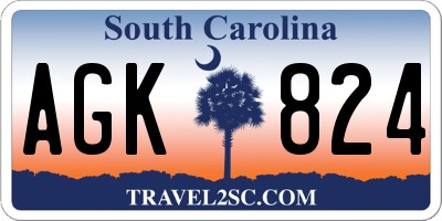 SC license plate AGK824