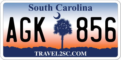 SC license plate AGK856
