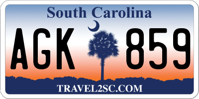 SC license plate AGK859