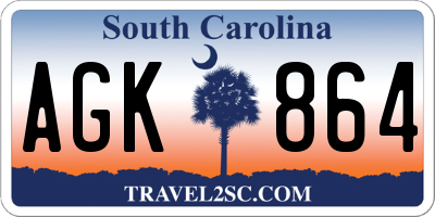 SC license plate AGK864