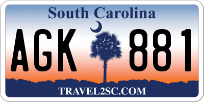 SC license plate AGK881