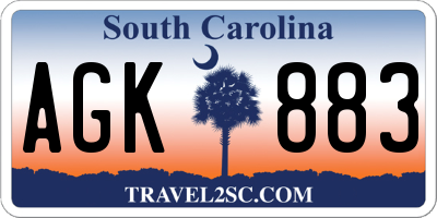 SC license plate AGK883