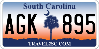 SC license plate AGK895