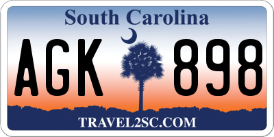 SC license plate AGK898