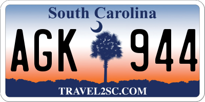 SC license plate AGK944