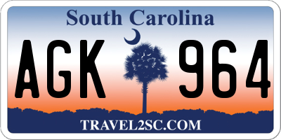 SC license plate AGK964