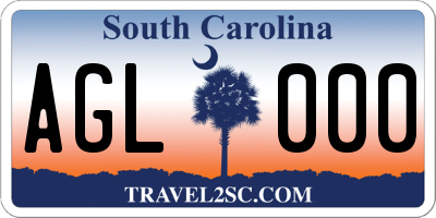 SC license plate AGL000