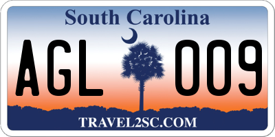 SC license plate AGL009