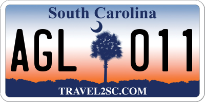 SC license plate AGL011