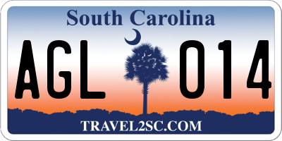 SC license plate AGL014