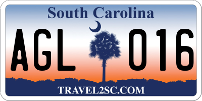 SC license plate AGL016
