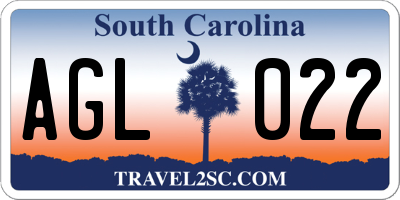 SC license plate AGL022