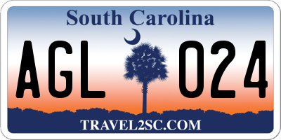 SC license plate AGL024