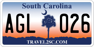 SC license plate AGL026