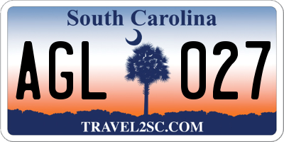 SC license plate AGL027