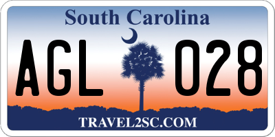SC license plate AGL028