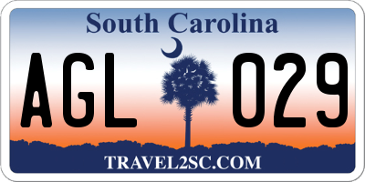SC license plate AGL029