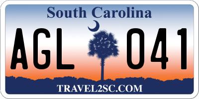 SC license plate AGL041