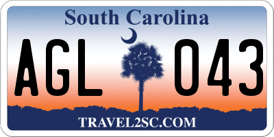 SC license plate AGL043