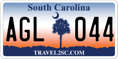 SC license plate AGL044