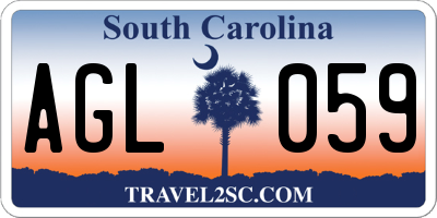 SC license plate AGL059