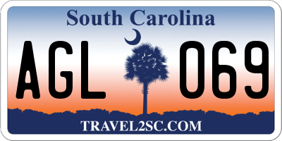 SC license plate AGL069