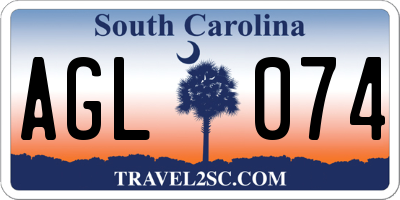 SC license plate AGL074