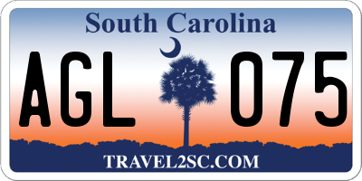 SC license plate AGL075