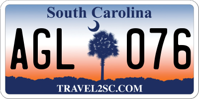 SC license plate AGL076