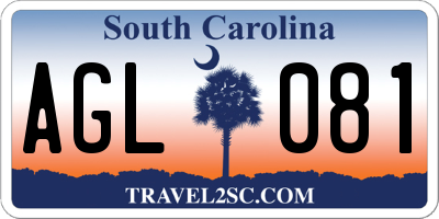 SC license plate AGL081