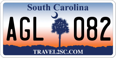 SC license plate AGL082