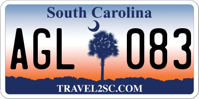 SC license plate AGL083