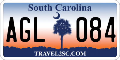 SC license plate AGL084
