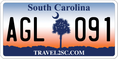 SC license plate AGL091