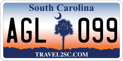 SC license plate AGL099