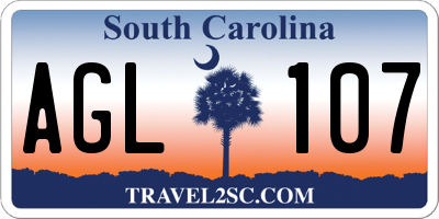 SC license plate AGL107