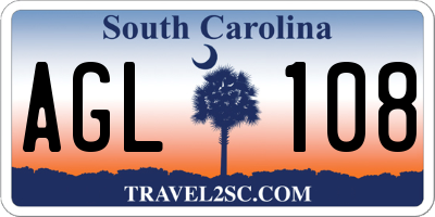 SC license plate AGL108