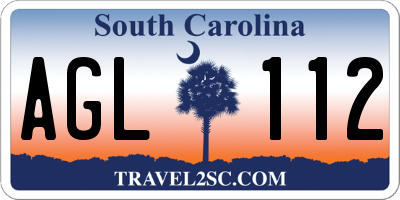 SC license plate AGL112