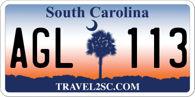 SC license plate AGL113