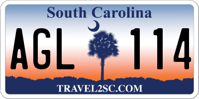 SC license plate AGL114