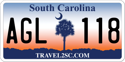 SC license plate AGL118