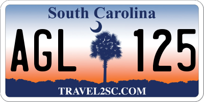 SC license plate AGL125