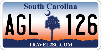 SC license plate AGL126