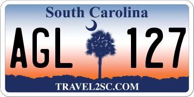 SC license plate AGL127