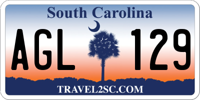 SC license plate AGL129
