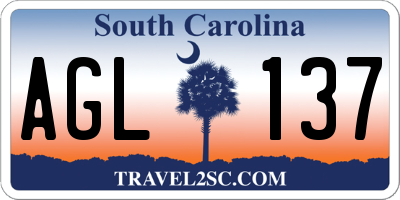 SC license plate AGL137