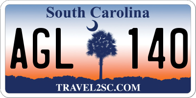 SC license plate AGL140