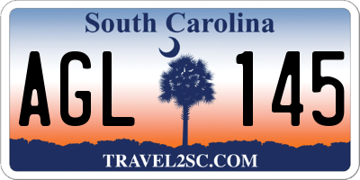 SC license plate AGL145