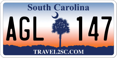 SC license plate AGL147